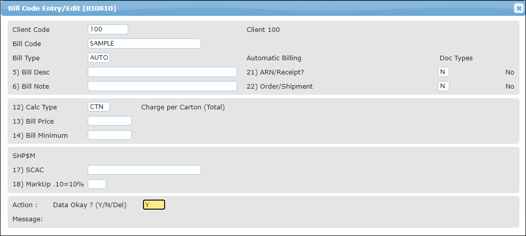 Managing Billing Codes